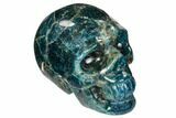 Polished, Bright Blue Apatite Skull - Madagascar #107220-2
